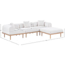  Meridian Laguna 106.5" Cream Resilient Water Resistant Fabric Upholstered 4 pc Outdoor Patio Modular Sectional IMAGE 5