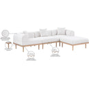  Meridian Laguna 106.5" Cream Resilient Water Resistant Fabric Upholstered 4 pc Outdoor Patio Modular Sectional IMAGE 6