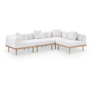 Meridian Laguna 106.5" Cream Resilient Water Resistant Fabric Upholstered 4 pc Outdoor Patio Modular Sectional IMAGE 1