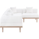  Meridian Laguna 106.5" Cream Resilient Water Resistant Fabric Upholstered 4 pc Outdoor Patio Modular Sectional IMAGE 3