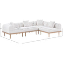  Meridian Laguna 106.5" Cream Resilient Water Resistant Fabric Upholstered 4 pc Outdoor Patio Modular Sectional IMAGE 5
