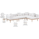  Meridian Laguna 106.5" Cream Resilient Water Resistant Fabric Upholstered 4 pc Outdoor Patio Modular Sectional IMAGE 6