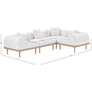  Meridian Laguna 106.5" Cream Resilient Water Resistant Fabric Upholstered 4 pc Outdoor Patio Modular Sectional IMAGE 5