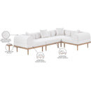  Meridian Laguna 106.5" Cream Resilient Water Resistant Fabric Upholstered 4 pc Outdoor Patio Modular Sectional IMAGE 6