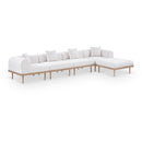  Meridian Laguna 142" Cream Resilient Water Resistant Fabric Upholstered 5 pc Outdoor Patio Modular Sectional IMAGE 1