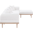  Meridian Laguna 142" Cream Resilient Water Resistant Fabric Upholstered 5 pc Outdoor Patio Modular Sectional IMAGE 3