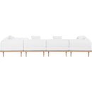  Meridian Laguna 142" Cream Resilient Water Resistant Fabric Upholstered 5 pc Outdoor Patio Modular Sectional IMAGE 4