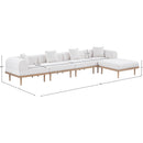 Meridian Laguna 142" Cream Resilient Water Resistant Fabric Upholstered 5 pc Outdoor Patio Modular Sectional IMAGE 5