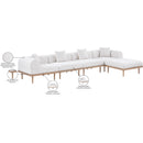  Meridian Laguna 142" Cream Resilient Water Resistant Fabric Upholstered 5 pc Outdoor Patio Modular Sectional IMAGE 6