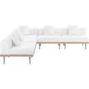  Meridian Laguna 106.5" Cream Resilient Water Resistant Fabric Upholstered 5 pc Outdoor Patio Modular Sectional IMAGE 3