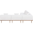  Meridian Laguna 106.5" Cream Resilient Water Resistant Fabric Upholstered 5 pc Outdoor Patio Modular Sectional IMAGE 4