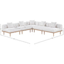  Meridian Laguna 106.5" Cream Resilient Water Resistant Fabric Upholstered 5 pc Outdoor Patio Modular Sectional IMAGE 5