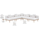  Meridian Laguna 106.5" Cream Resilient Water Resistant Fabric Upholstered 5 pc Outdoor Patio Modular Sectional IMAGE 6