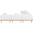  Meridian Laguna 106.5" Cream Resilient Water Resistant Fabric Upholstered 5 pc Outdoor Patio Modular Sectional IMAGE 4