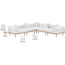  Meridian Laguna 106.5" Cream Resilient Water Resistant Fabric Upholstered 5 pc Outdoor Patio Modular Sectional IMAGE 6