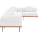  Meridian Laguna 142" Cream Resilient Water Resistant Fabric Upholstered 5 pc Outdoor Patio Modular Sectional IMAGE 3