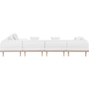  Meridian Laguna 142" Cream Resilient Water Resistant Fabric Upholstered 5 pc Outdoor Patio Modular Sectional IMAGE 4