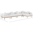  Meridian Laguna 142" Cream Resilient Water Resistant Fabric Upholstered 5 pc Outdoor Patio Modular Sectional IMAGE 5