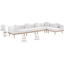  Meridian Laguna 142" Cream Resilient Water Resistant Fabric Upholstered 5 pc Outdoor Patio Modular Sectional IMAGE 6