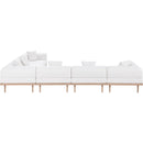  Meridian Laguna 142" Cream Resilient Water Resistant Fabric Upholstered 6 pc Outdoor Patio Modular Sectional IMAGE 4