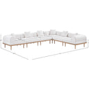  Meridian Laguna 142" Cream Resilient Water Resistant Fabric Upholstered 6 pc Outdoor Patio Modular Sectional IMAGE 5