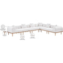  Meridian Laguna 142" Cream Resilient Water Resistant Fabric Upholstered 6 pc Outdoor Patio Modular Sectional IMAGE 6