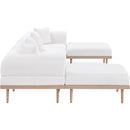  Meridian Laguna 142" Cream Resilient Water Resistant Fabric Upholstered 6 pc Outdoor Patio Modular Sectional IMAGE 3