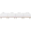  Meridian Laguna 142" Cream Resilient Water Resistant Fabric Upholstered 6 pc Outdoor Patio Modular Sectional IMAGE 4