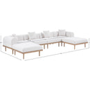  Meridian Laguna 142" Cream Resilient Water Resistant Fabric Upholstered 6 pc Outdoor Patio Modular Sectional IMAGE 5