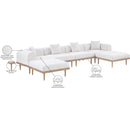  Meridian Laguna 142" Cream Resilient Water Resistant Fabric Upholstered 6 pc Outdoor Patio Modular Sectional IMAGE 6