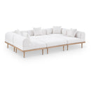  Meridian Laguna 106.5" Cream Resilient Water Resistant Fabric Upholstered 6 pc Outdoor Patio Modular Sectional IMAGE 1