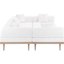  Meridian Laguna 106.5" Cream Resilient Water Resistant Fabric Upholstered 6 pc Outdoor Patio Modular Sectional IMAGE 3