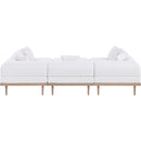  Meridian Laguna 106.5" Cream Resilient Water Resistant Fabric Upholstered 6 pc Outdoor Patio Modular Sectional IMAGE 4