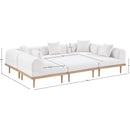  Meridian Laguna 106.5" Cream Resilient Water Resistant Fabric Upholstered 6 pc Outdoor Patio Modular Sectional IMAGE 5