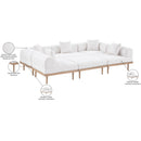  Meridian Laguna 106.5" Cream Resilient Water Resistant Fabric Upholstered 6 pc Outdoor Patio Modular Sectional IMAGE 6