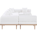  Meridian Laguna 142" Cream Resilient Water Resistant Fabric Upholstered 6 pc Outdoor Patio Modular Sectional IMAGE 3