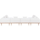  Meridian Laguna 142" Cream Resilient Water Resistant Fabric Upholstered 6 pc Outdoor Patio Modular Sectional IMAGE 4