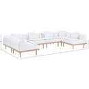  Meridian Laguna 142" Cream Resilient Water Resistant Fabric Upholstered 6 pc Outdoor Patio Modular Sectional IMAGE 5