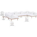  Meridian Laguna 142" Cream Resilient Water Resistant Fabric Upholstered 6 pc Outdoor Patio Modular Sectional IMAGE 6