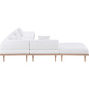  Meridian Laguna 142" Cream Resilient Water Resistant Fabric Upholstered 6 pc Outdoor Patio Modular Sectional IMAGE 3