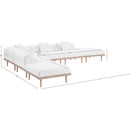  Meridian Laguna 142" Cream Resilient Water Resistant Fabric Upholstered 6 pc Outdoor Patio Modular Sectional IMAGE 5