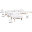  Meridian Laguna 142" Cream Resilient Water Resistant Fabric Upholstered 6 pc Outdoor Patio Modular Sectional IMAGE 6