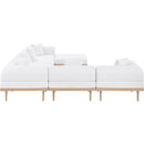  Meridian Laguna 142" Cream Resilient Water Resistant Fabric Upholstered 7 pc Outdoor Patio Modular Sectional IMAGE 3