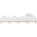  Meridian Laguna 142" Cream Resilient Water Resistant Fabric Upholstered 7 pc Outdoor Patio Modular Sectional IMAGE 4