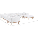 Meridian Laguna 142" Cream Resilient Water Resistant Fabric Upholstered 7 pc Outdoor Patio Modular Sectional IMAGE 5