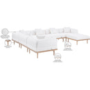  Meridian Laguna 142" Cream Resilient Water Resistant Fabric Upholstered 7 pc Outdoor Patio Modular Sectional IMAGE 6