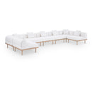  Meridian Laguna 177.5" Cream Resilient Water Resistant Fabric Upholstered 7 pc Outdoor Patio Modular Sectional IMAGE 1