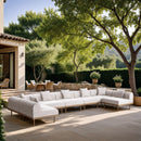  Meridian Laguna 177.5" Cream Resilient Water Resistant Fabric Upholstered 7 pc Outdoor Patio Modular Sectional IMAGE 2