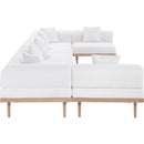  Meridian Laguna 177.5" Cream Resilient Water Resistant Fabric Upholstered 7 pc Outdoor Patio Modular Sectional IMAGE 3