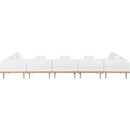  Meridian Laguna 177.5" Cream Resilient Water Resistant Fabric Upholstered 7 pc Outdoor Patio Modular Sectional IMAGE 4